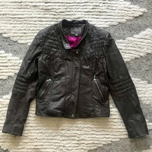 Brown Cole Haan Leather Jacket